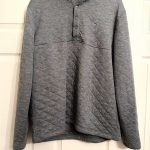 Vineyard Vines Heather Gray Crewneck Tee with Whale Logo